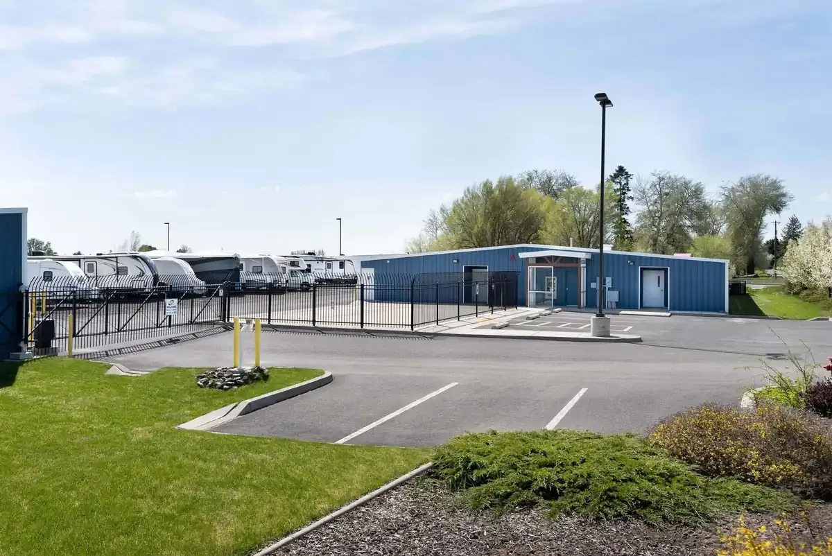 Parking lot of storage facility